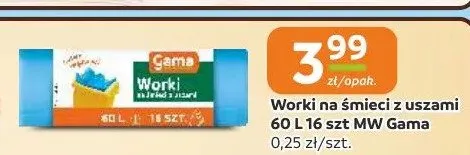 Worki na śmieci z uszami 60 l MW Gama promocja w Gama