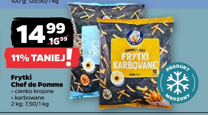 Frytki cienko krojone Chef de Pomme promocja w Netto
