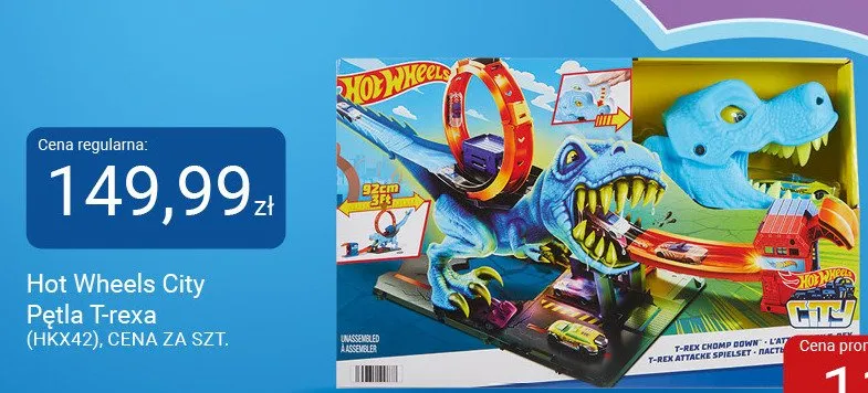 Zabawka Hot Wheels City Pętla T-rexa (HKX42) promocja w Smyk