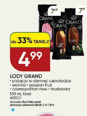 Lody Grand passion fruit promocja w Chata Polska