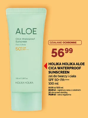 Żel do twarzy i ciała SPF 50+ PA++++ Holika Holika Aloe Cica Waterproof Sunscreen promocja w Ziko Dermo
