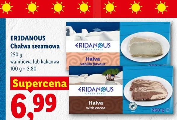 Chałwa sezamowa kakaowa Eridanous promocja w Lidl