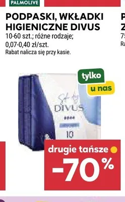 Wkładki higieniczne Divus promocja w Stokrotka