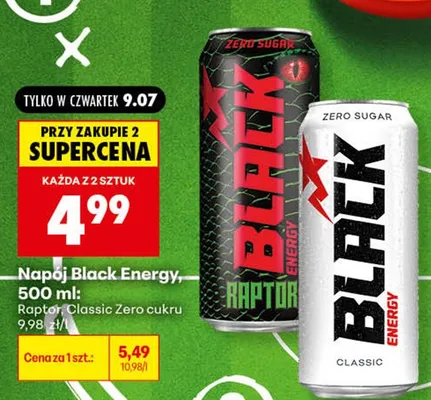 Napój energetyczny Black Energy Classic Zero cukru promocja w Biedronka