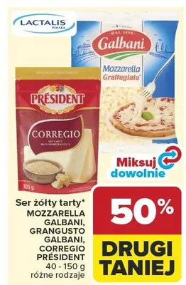 Ser żółty tarty Corregio Président promocja w Carrefour