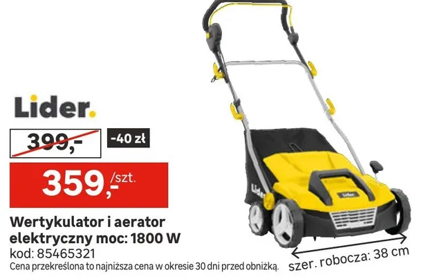 Wertykultor i aerator elektryczny moc: 1800 W promocja w Leroy Merlin