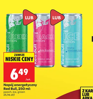 Napój energetyczny Red Bull peach promocja w Biedronka