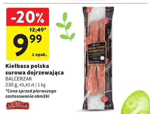 Kiełbasa polska surowa dojrzewająca promocja w Intermarche
