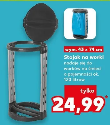 Stojak na worki nadaje się do worków na śmieci o pojemności ok. 120 litrów promocja w Kaufland