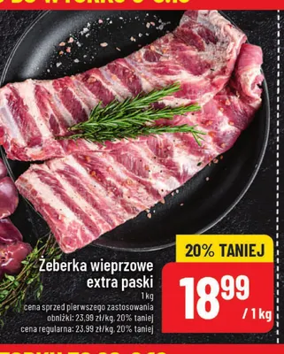 Żeberka wieprzowe extra paski promocja w POLOmarket