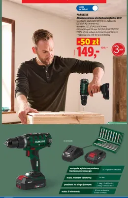 Akumulatorowa wiertarkowkrętarka Parkside promocja w Lidl