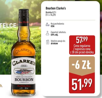 Bourbon Clarke's Kentucky Straight promocja w Aldi