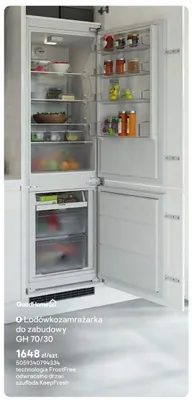 Lodówkozamrażarka do zabudowy GoodHome GH 70/30 promocja w Castorama