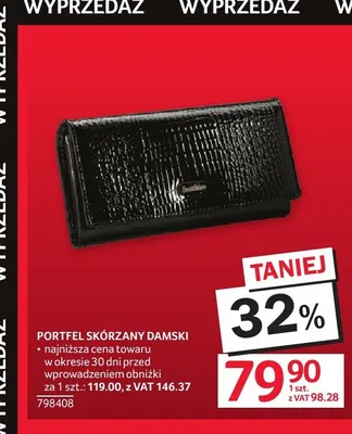 Portfel skórzany damski promocja w Selgros