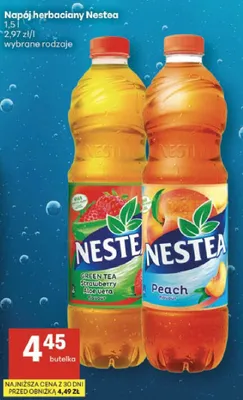 Napój herbaciany Nestea Peach promocja w Delikatesy Centrum
