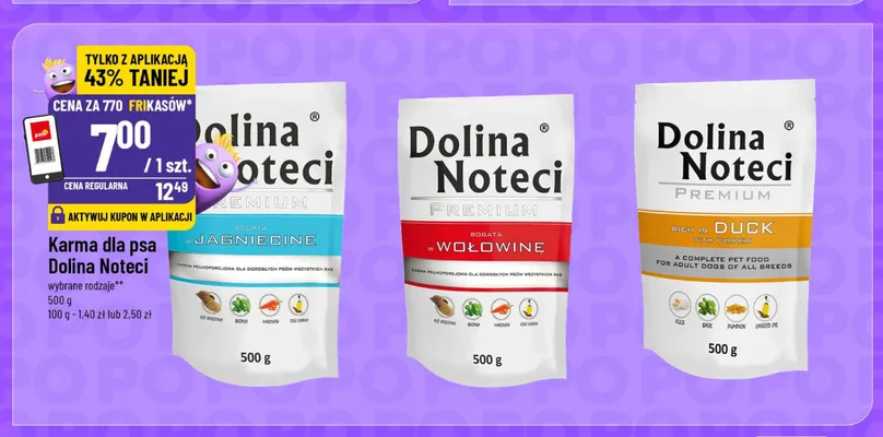 Karma dla psa Dolina Noteci Premium bogata w jagnięcinę promocja w POLOmarket
