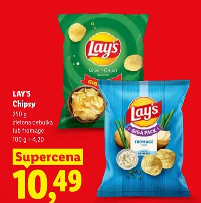 Chipsy zielona cebulka Lay's promocja w Lidl