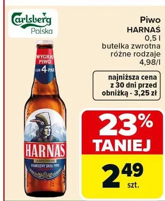 Piwo Harnaś promocja w Carrefour Market