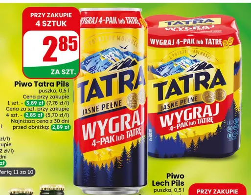 Piwo Tatra Pils promocja w Dino