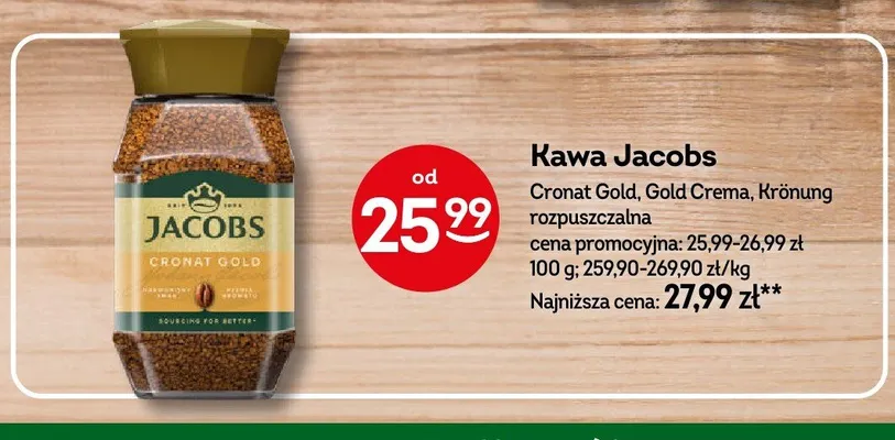 Kawa rozpuszczalna Jacobs Gold Crema promocja w Żabka