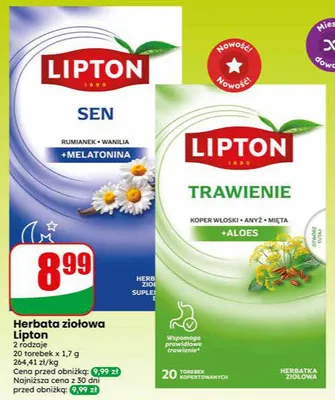 Herbata ziołowa Lipton promocja w Dino