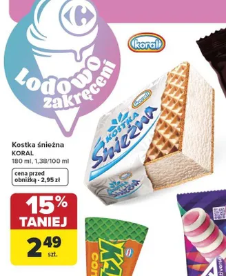 Lody Kostka śnieżna Koral promocja w Carrefour Market
