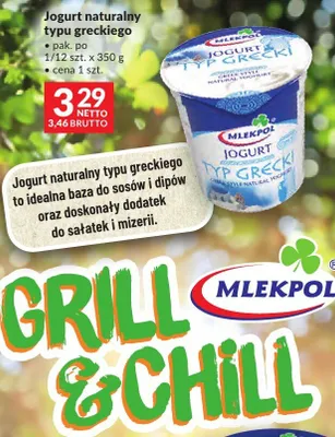 Jogurt naturalny typu greckiego Mlekpol promocja w Makro
