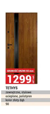 Drzwi zewnętrzne stalowe Tethys ocieplone promocja w Merkury Market