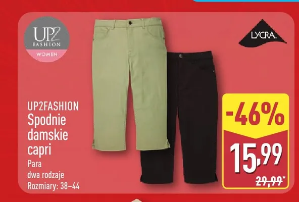 Spodnie damskie capri UP2FASHION promocja w Aldi