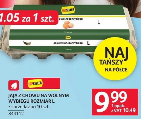 Jaja z chowu na wolnym wybiegu rozmiar L promocja w Selgros