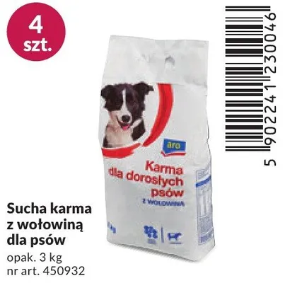 Sucha karma z wołowiną dla psów promocja w Makro