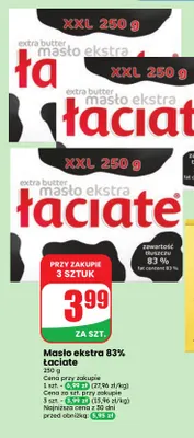 Masło ekstra Łaciate 83% promocja w Dino