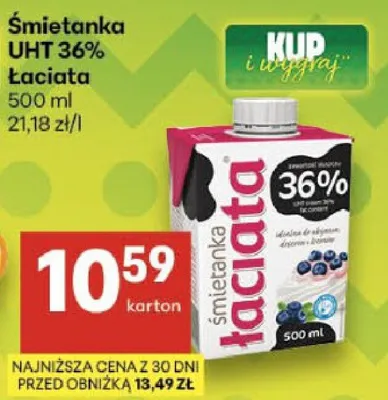 Śmietanka UHT 36% Łaciata promocja w Delikatesy Centrum