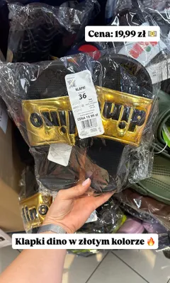 Klapki Dino złote promocja w Dino