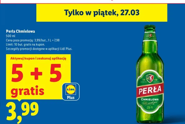 Piwo Perła Chmielowa promocja w Lidl