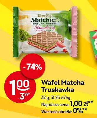 Wafel Matcha Truskawka Matchico promocja w Żabka