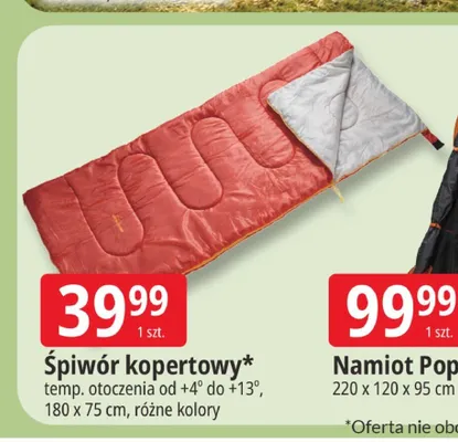Śpiwór kopertowy promocja w Leclerc
