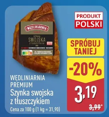Szynka swojska z tłuszczykiem promocja w Aldi