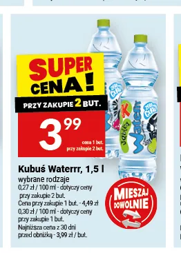 Napój Kubuś Waterrr jabłko promocja w Twój Market