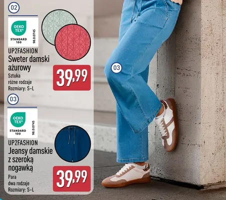 Jeansy damskie z szeroką nogawką promocja w Aldi