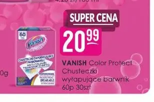 Chusteczki wyłapujące barwnik Vanish Color Protect promocja w Drogerie Jasmin