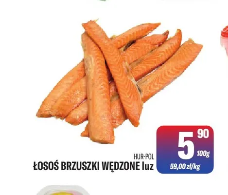 Łosoś brzuszki wędzone luz Hur-Pol promocja w Tomi Markt