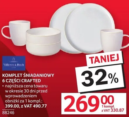 Komplet śniadaniowy 6 części Crafted Villeroy & Boch promocja w Selgros