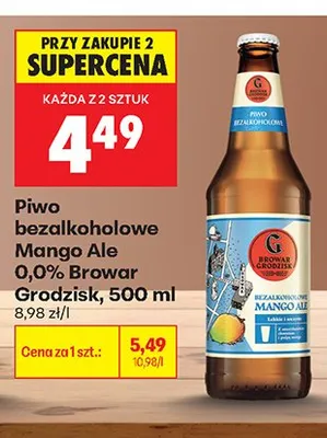 Piwo bezalkoholowe Browar Grodzisk Mango Ale promocja w Biedronka