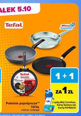 Patelnie pojedyncze Tefal promocja w Carrefour Market