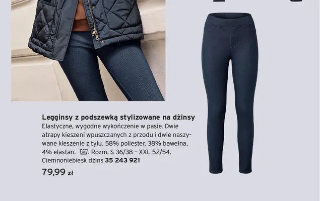 Legginsy z podszewką stylizowane na dżinsy promocja w Tchibo