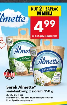 Serek Almette z ziołami promocja w LEWIATAN