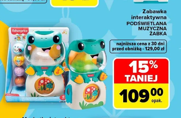 Zabawka interaktywna podświetlana Muzyczna Żabka Fisher-Price promocja w Carrefour