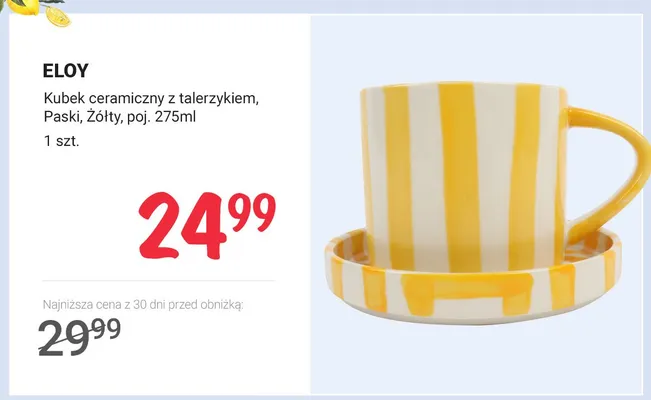 Kubek ceramiczny z talerzykiem ELOY promocja w Rossmann