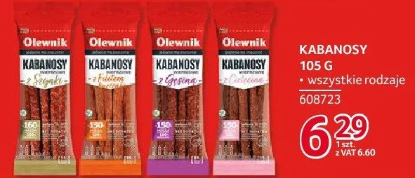 Kabanosy Olewnik 105 g promocja w Selgros